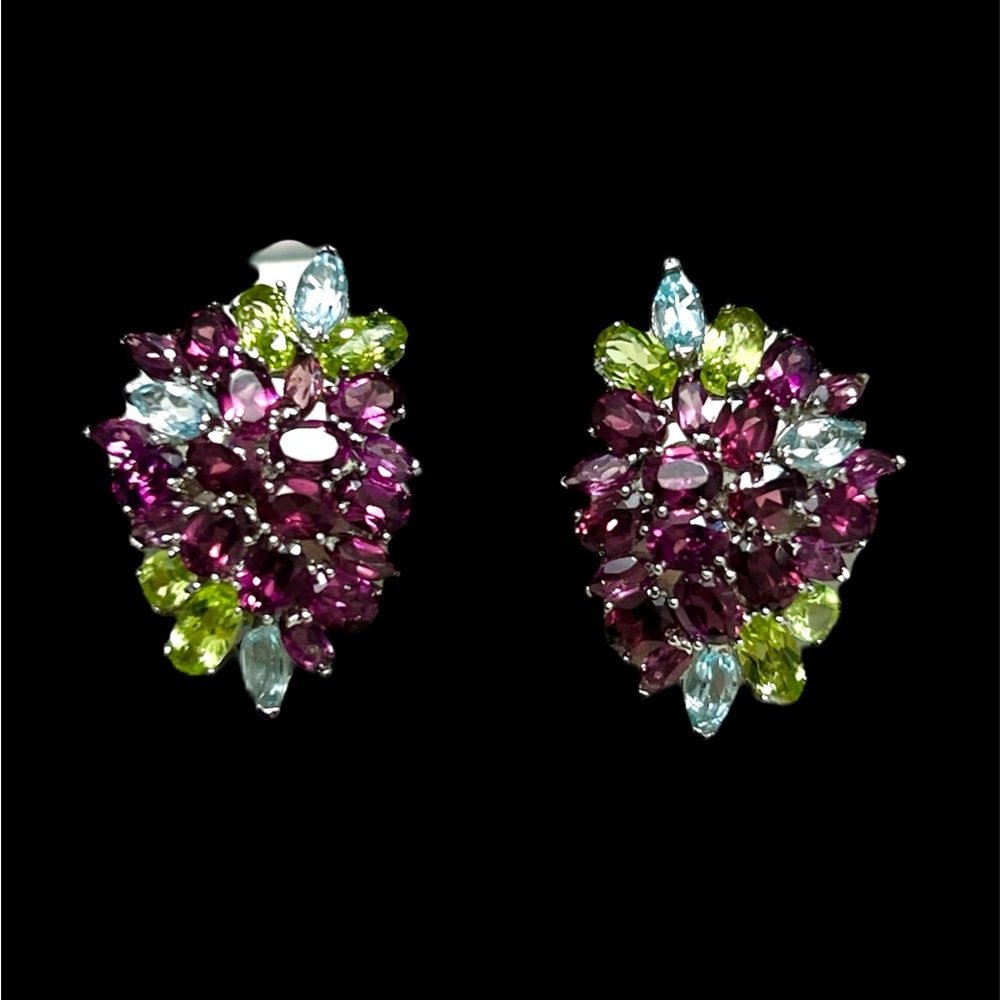 Genuine Vintage Handmade Multigem Garnet Earrings – Artisan Design